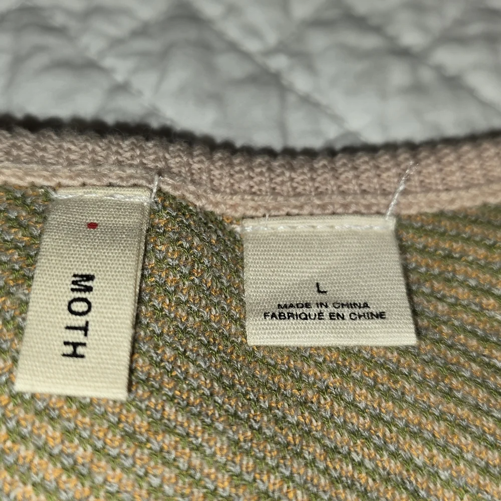 Antropologie Moth Winged Wonder Cardigan Peplum Sweater Women's Size Large - Picture 12 of 13